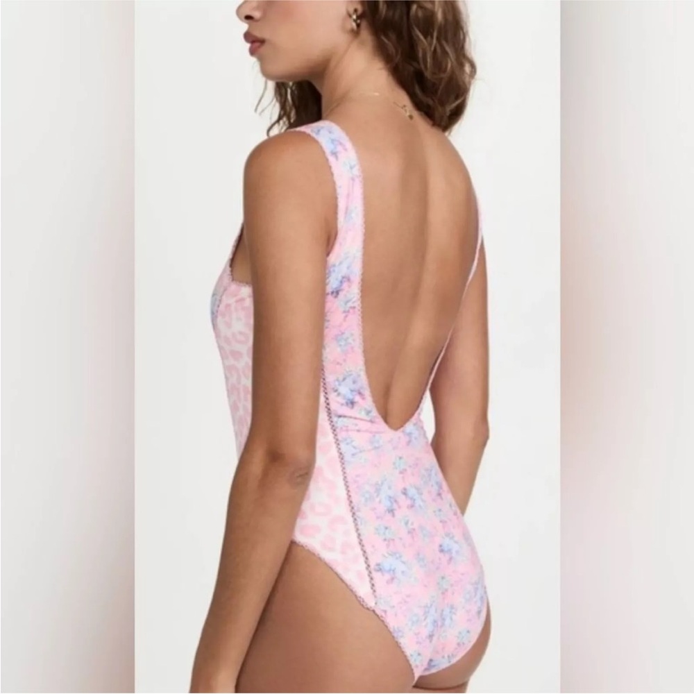 Loveshackfancy Mikkel One Piece, Coral Reef Pink - Coral Reef Pink / Medium View 3